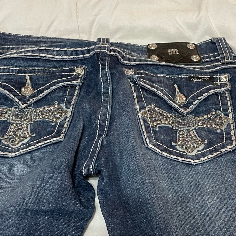 EUC MISS ME embellished pocket straight jeans size 30